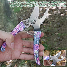 XIXIDIAN Garden Tools Set, 5 Pieces Gardening Tools with Purple Floral Print, Garden Hand Tools with Carrying Case & Ergonomic Handle Gardening Gifts for Women Men