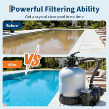19" Sand Filter Pump for Above Ground Pools, 1.5 HP 6075 GPH with Timer