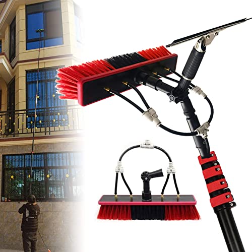 Cleaning Brush Window Cleaning Pole Kit Telescopic Window Cleaner Pole Kit for Photovoltaic Solar Panels (30cmbrush 24FT/7.2M)