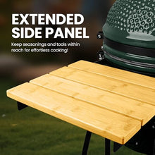 London Sunshine 15-inch Ceramic Kamado Charcoal BBQ Grill & Smoker with Locking Casters, Foldable Side Shelves, Stainless Steel Grates, and Tall Stand (Green)