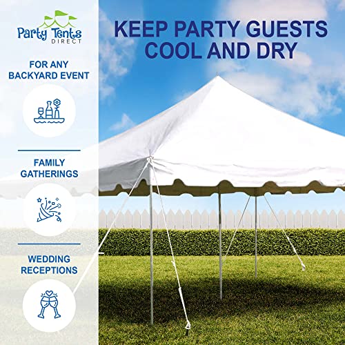 Party Tents Direct 15'x15' Weekender Canopy Tent with Sidewalls - Easy Up for 50 Guests White