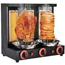 Vertical Doner Kebab Grill Machine,360 Degrees Rotating Rotisserie Oven,Gas Grill, for Commercial and Home Kitchen (Black)