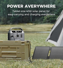 UDPOWER C400 400W Portable Power Station V2.0 with 40W Solar Panel, 256Wh LiFePO4, Surge 800W, for Camping RV Emergency, CPAP Ready