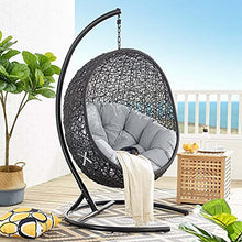 Swing Lounge Chair, Black Grey Gray, Modern, Outdoor Patio Balcony Cafe Bistro Garden