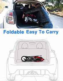 Collapsible Folding Wagon Cart with Sun/Rain Shade, Adjustable Extendable Push & Pull Handle, Removable Canvas & Canopy, Large Capacity Trolley for Shopping, Beach, Lawn,Sports (C)