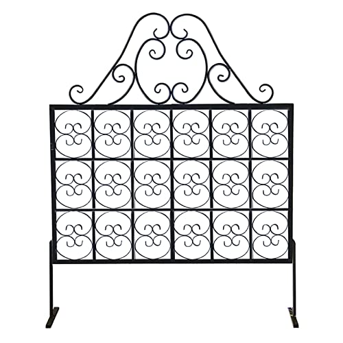 JIAOCKJIAO Metal Garden Trellis,Decorative Garden Obelisk Fence Frame with Base,Iron Art Climbing aid Support for Plants for Decoration Courtyard/Lawn/Patio/Backyard/Terrace (Color : Black)