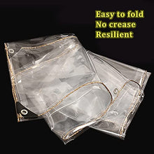 QWEASDF Clear Waterproof Cover Tarp, Dustproof PVC Tarps with Grommets, 0.35mm, Anti-Tear, Wind-Proof, for Garden Furniture Cars Open Balcony Greenhouse Plant Cover,3x10m/9.8x32.8ft