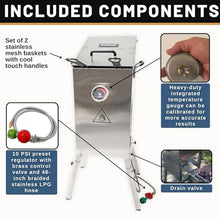Bayou Classic Outdoor Propane Deep Fryer - 2 Baskets, Drain Valve - 4 Gal - Steel