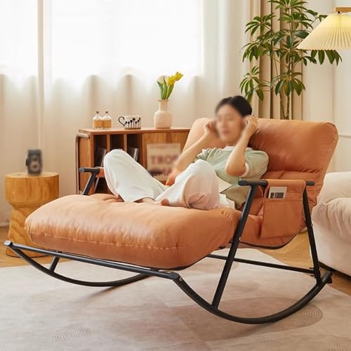SFYCLEB Sofa Indoor Double Sofa Lounger with Cushion,Breathable Bedroom Rocking Chair,Outdoor Garden Recliner with Armrests, Camping Rocking Chair