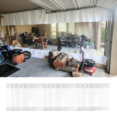White Short Garage Curtains to Hide Storage for a Party/Auto Detailing Bay