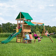 Backyard Discovery Belmont Cedar Wood Playset Swing Set Green
