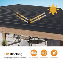 Modern Shade Wood Grill Gazebo 12' x 24' with Sloped Galvanized Steel Roof