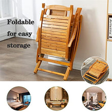 Bamboo Lounge Chair Large Adjustable Rocking Chair Reclining Patio Chair with Armrest Foot Massage Pillow,Foldable Wooden Rocking Chairs Sun Lounger Chairs for Adults Elderly
