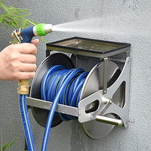 FENOKD Garden Hose Reel Cart,Outdoor Small Wall-Mounted Water Pipe Storage Rack, Household Cleaning Irrigation High Pressure Water Gun Hose Holder.25M