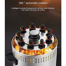 Dntum Electric BBQ Machine, Vertical Grill Stainless Steel Barbecue, 360° Automatic Rotating Rotisserie Grill Smoke Free Timer with 9 Steel Sticks
