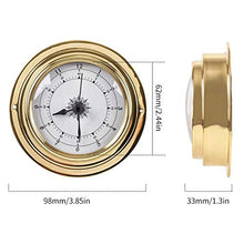 JDXQBLD Thermometer Hygrometer Barometer Watch Clock Copper Shell Zirconium Marine for Weather Station