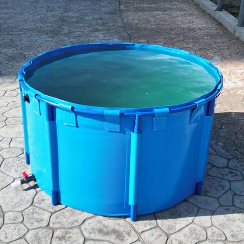 RENLXFI Round Above Ground Pool, 24 31 39 47 Inch High Outdoor Swimming Pools PVC Frame Heavy Duty with Repair Patch for Pet Bathing, Raised Fish Pond Reservoir(796L/210GAL - 1.3X0.6M (DXH))