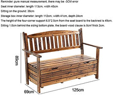 ZOCWJK Garden Benches, Park Bench Patio Garden Bench Backyard Benches, Outdoor Carbonized Solid Wood Storage Bench, Large Deck Box in The Garden Backyard with Backrest, Patio Fu(