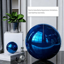 YDJIANCAI 1 Pcs Garden Sphere Mirror Gazing Ball, Stainless Steel Polished Reflective Smooth Hollow Globe Ball, Shiny Decorations Addition to Garden Patio Yard Home, Blue(Size:20.47 in/52 cm)