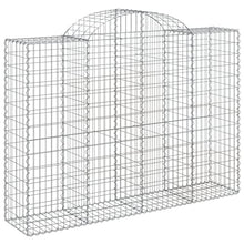Arched Gabion Baskets 2 pcs 78.7"x19.7"x55.1"/63" Galvanized Iron White Black