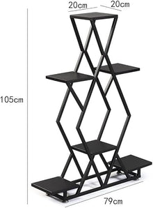 MIIKHI Upgrade Simple Flower Stand Holder Village Iron Folding Flower Rack Fashion Multilayer Bedroom Balcony Vertical Flower Holder Plant Stand