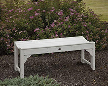POLYWOOD Traditional Garden Bench, 48 Inch Backless, Heavy Duty Outdoor Bench, Recycled Plastic Memorial Park Bench for Patio, Garden, Cemetery, Fade Proof, Black