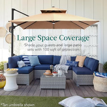 Best Choice Products 10x10ft Cantilever Patio Umbrella w/Base Included, Solar LED Lights 360 Rotation Large Offset Hanging Outdoor Shade for Deck Pool Backyard w/Stand – Green