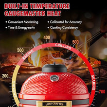 LuauCrafter 18-Inch Ceramic Charcoal Grill and Smoker with Cart Red