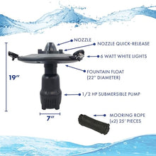 HALF OFF PONDS VXF Aerating Pond & Lake Fountain - 1/2 HP Pump with 3 Display Patterns & 100 Foot Cord White Lights