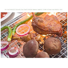 YUHUAWF Grill Outdoor Camping Self-Service Barbecue Table Household Stainless Steel Rack Multi-Function Portable Outdoor Charcoal BBQ Grill(75x75cm)