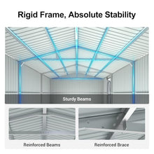 20x10 FT Outdoor Storage Shed, Metal Garage Shed with 2 Lockable Doors, and 4 Vents,Large Metal Building,Galvanized Steel Prefab Garage Sheds for Car, Truck, Bike, Tool,White