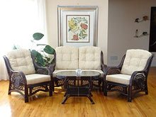 SunBear Furniture Lounge Malibu Loveseat Sofa ECO Natural Rattan Wicker Handmade Design Cognac