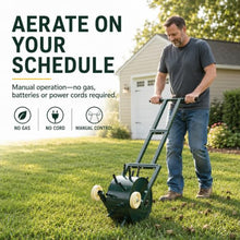 Heavy-Duty Rolling Core Lawn Aerator with Dual-Row Hollow Tines