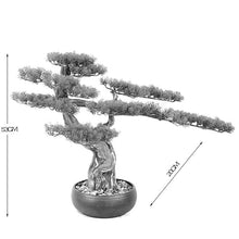 QWERAXZG Welcome Pine Bonsai Simulation Solid Wood Green Plant Potted Decoration