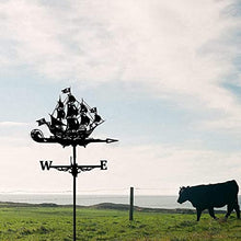 Weathervane Metal for roof Garden Yard Weathervane Weathercock Wind Direction Retro Sailing Boat Fishing Boat Ship Shape Weather Vane Creative Home Decor Ornament Gift for Farm Yard Garden