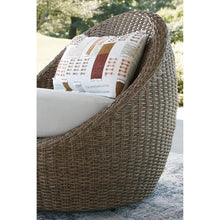 Signature Design by Ashley Cardiff Beach Patio Furniture Set with Swivel Chairs, Rust-Resistant Aluminum Frame, All-Weather Wicker and Nuvella Performance Fabric, Outdoor Seating for Poolside, Beige