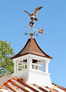 Accentua Charleston Cupola with Eagle Weathervane 24 in. Square 63 in. High White With Copper Roof