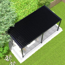 Louvered Pergola with Adjustable Aluminum Frame and Steel Blades for Backyard Shade