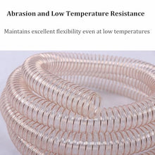 PU Polyurethane Air Duct, Clear Flexible Ducting Collector Hose with Steel Wire Helix, PU Dust Collection Hose for Shop Vac/Sander/Auto Shop(3m,150mm)