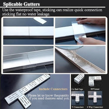 GJMDCMA 8 Pack Narrow Patio Drain Trench Channel, Stainless Steel Outdoor Shower Water Drain Sewer Gutter Kit, Removable Grate Drainage System for Yard Garage Pool Garden Pathway Kitchen Balcony
