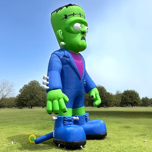 Wellcomer 26' Giant Halloween Inflatable Frankenstein with Powerful Blower, Blow Up Holiday Decor for Outdoor Yard Lawn Halloween Party (Without LED Lights)