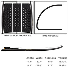Jet Pilot Freeboard Division Black Flag Wake Surfboard 4ft 4in - EVA Traction Pads Quad (4) Fin, Carbon Fiber Base