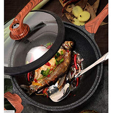 KKIUUUYTGT Die-casting Pot With Fixed Cover | Suitable For All Main Hobs | Natural Non-stick Mixing | Black