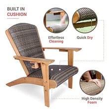 Cambridge Casual 2-Piece Auburn Padded Upholstered Outdoor Adirondack Chair Teak Wood / All-weather Wicker