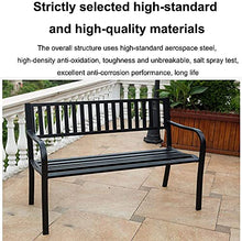 Garden Bench Outdoor Benches Park Bench Patio Garden Bench Backyard Benches, Outdoor Park Bench Lounge Chair, Cast Iron Steel Frame Metal Garden Back Seat, Outdoor Wrought Iron Patio Bench with Armres
