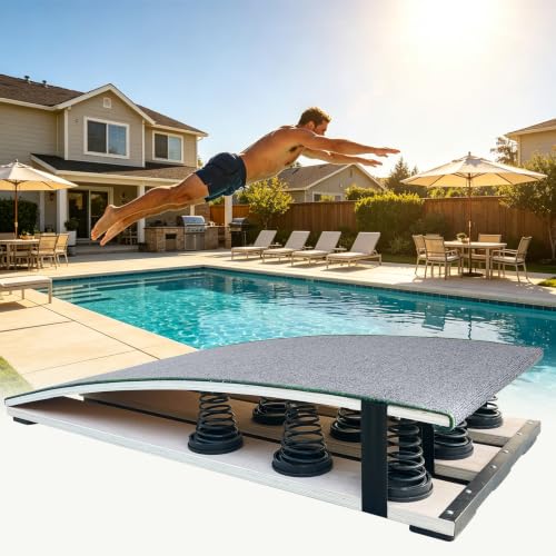 Gymnastics Springboard with 9 Springs for Jump & Diving Practice (Gray)