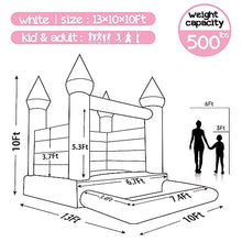 OZIS Inflatable White Bounce House Castle with Ball Pit 13x10x10FT