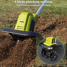Portable Soil Tiller Rotavator, for 20v Max Battery,Electric Powerful Soil Cultivator for Lawn,25cm Working Width, 22cm Tilling Depth, Weed Removal, for Garden, Vegetable