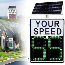 zxmeimm Flashing Solar Powered Led Speed Limit Signs, 20"x27"/24"x35" Rust Proof Aluminum Radar Speed Detector with Accessories Mainselectricity-90x60cm