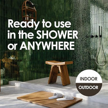 AquaTeak Patented 48" Sumba Estate Teak Shower Bench with Shelf
